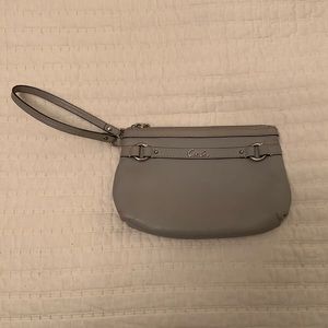 Coach Gray Leather Wristlet, signature style